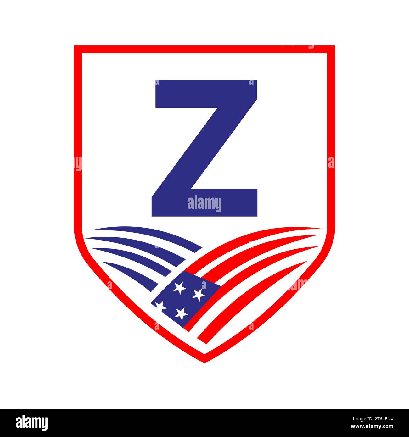 Letter Z American Agriculture Logo Template. Usa Agriculture Logotype On Alphabet Z Concept Stock Vector