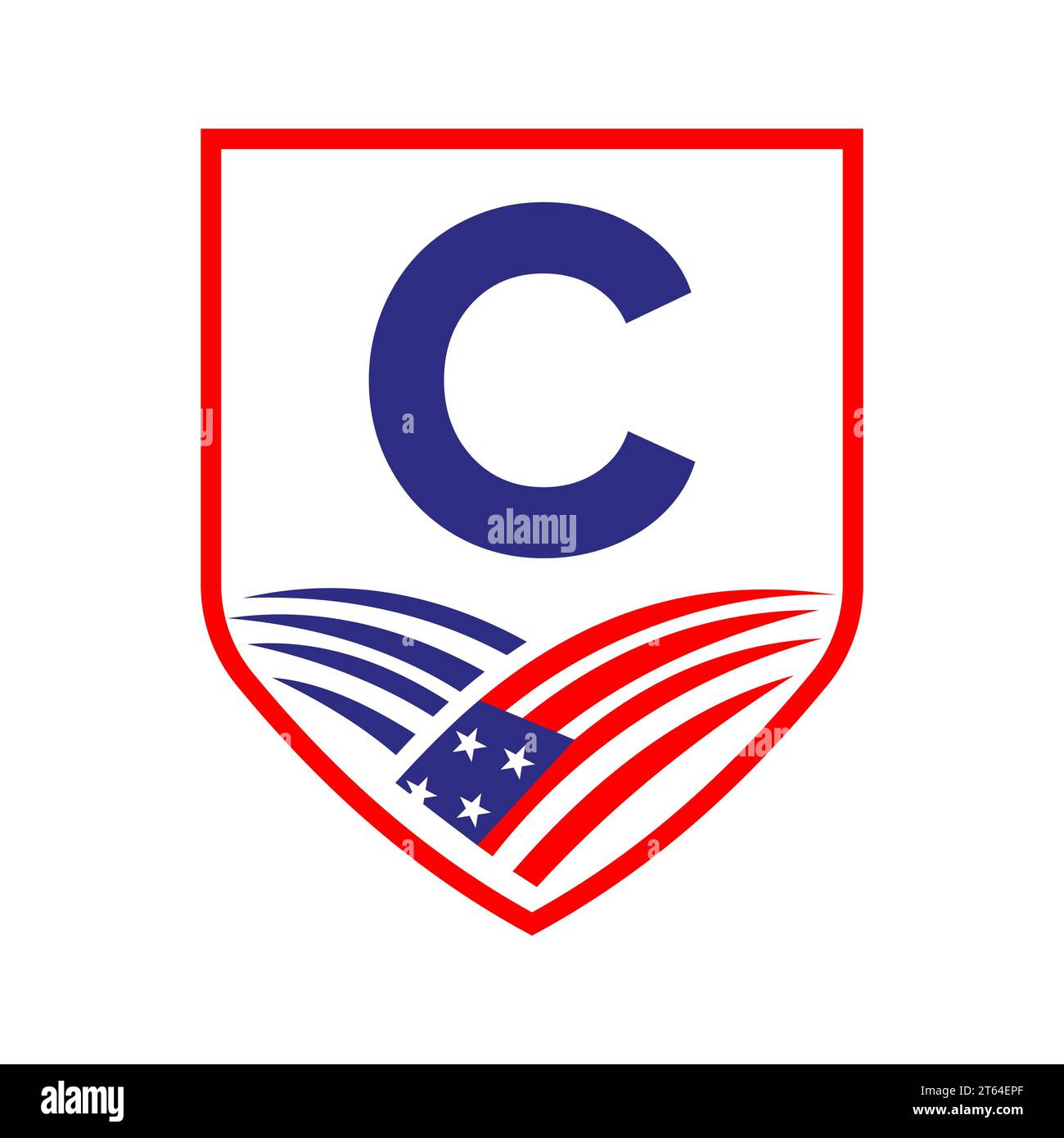 Letter C American Agriculture Logo Template. Usa Agriculture Logotype On Alphabet C Concept Stock Vector