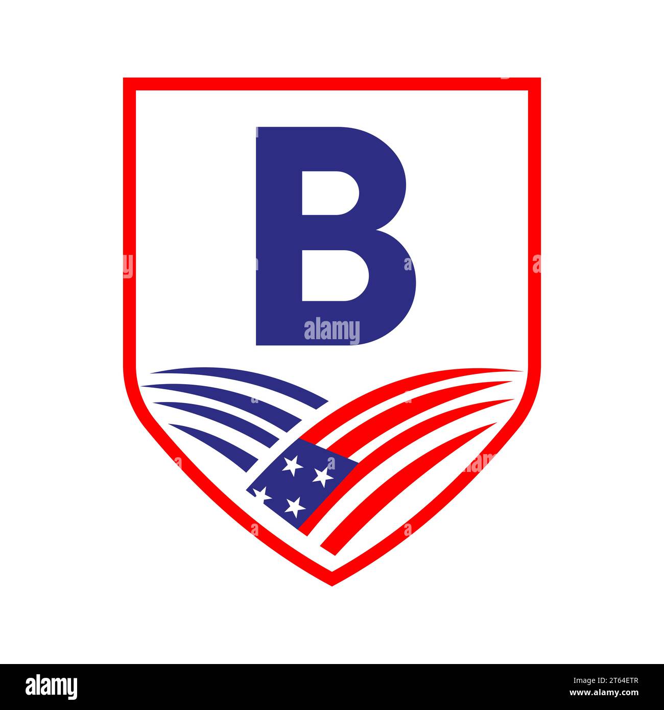Letter B American Agriculture Logo Template. Usa Agriculture Logotype On Alphabet B Concept Stock Vector