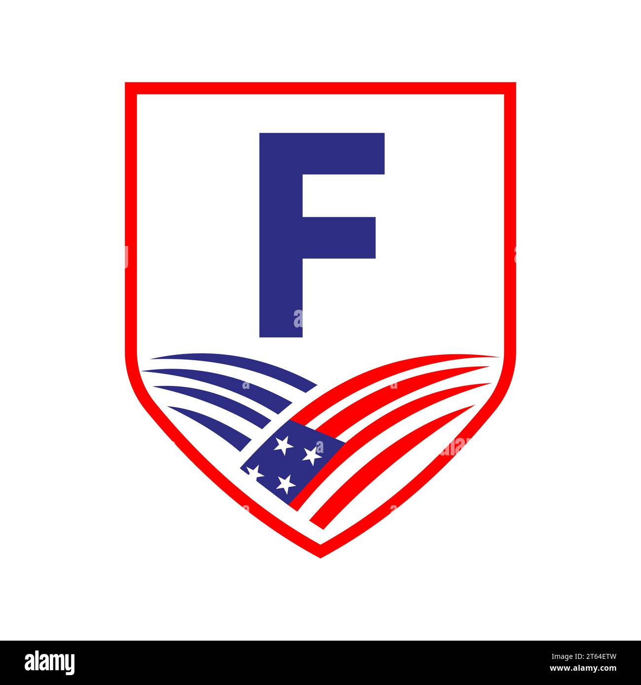 Letter F American Agriculture Logo Template. Usa Agriculture Logotype On Alphabet F Concept Stock Vector