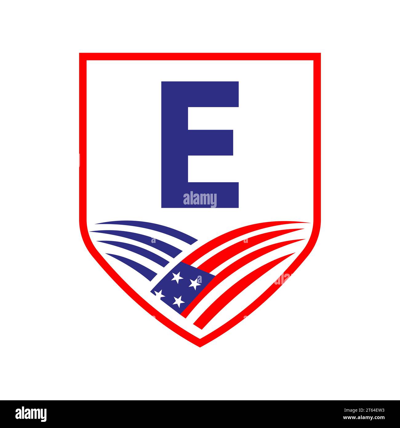 Letter E American Agriculture Logo Template. Usa Agriculture Logotype On Alphabet E Concept Stock Vector