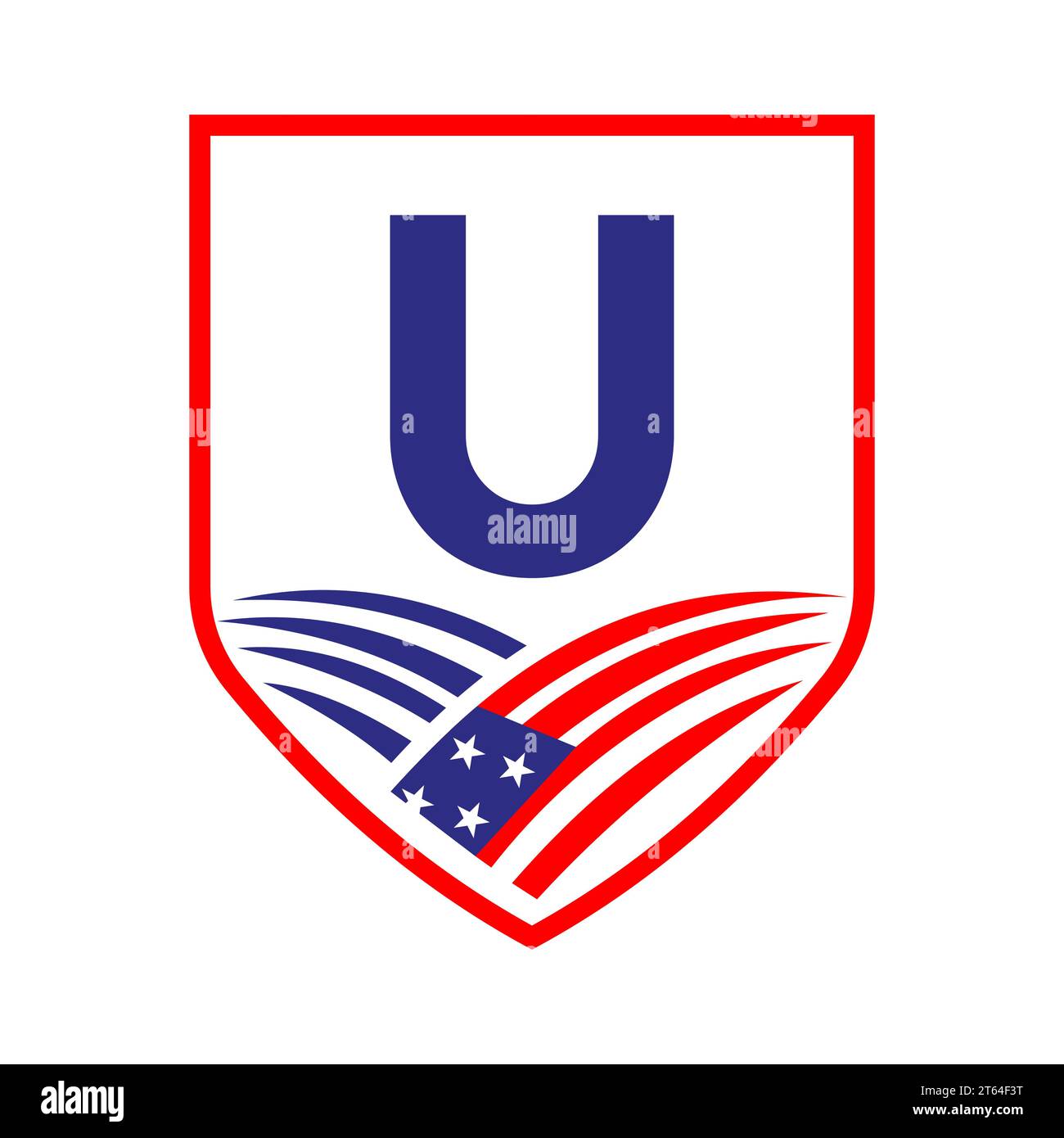 Letter U American Agriculture Logo Template. Usa Agriculture Logotype On Alphabet U Concept Stock Vector