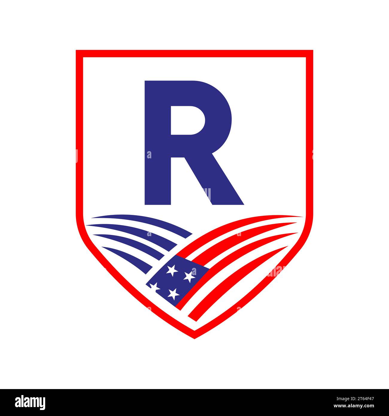Letter R American Agriculture Logo Template. Usa Agriculture Logotype On Alphabet R Concept Stock Vector