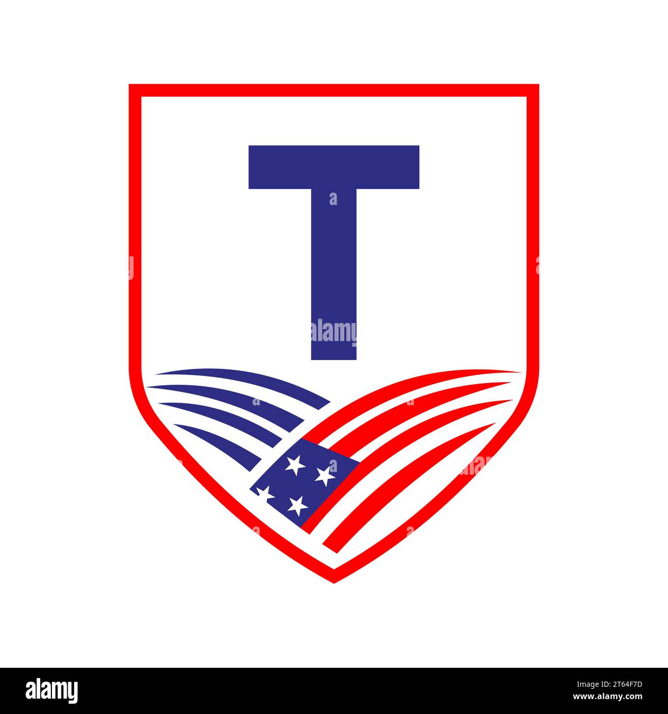 Letter T American Agriculture Logo Template. Usa Agriculture Logotype On Alphabet T Concept Stock Vector