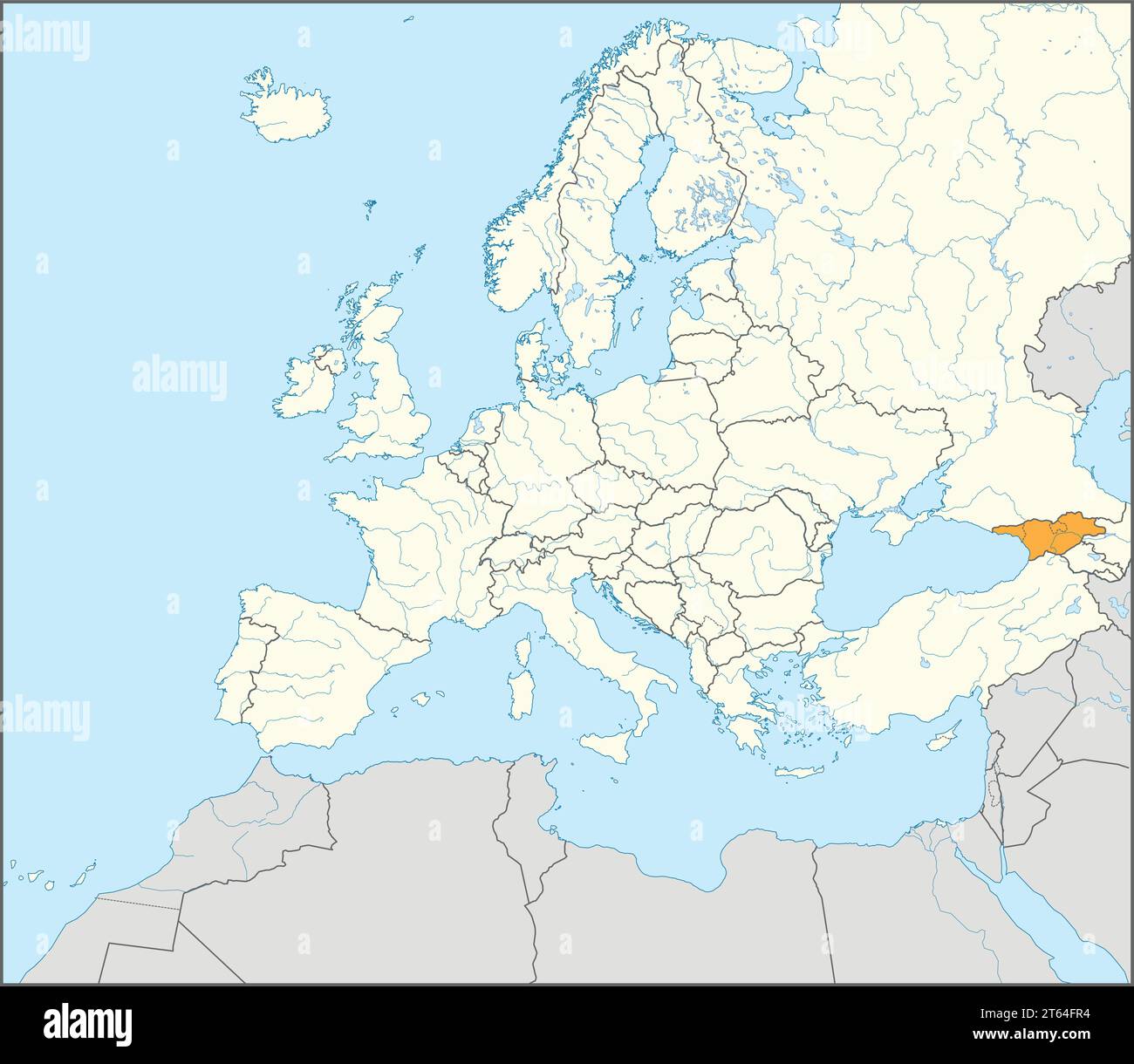 Location map of the REPUBLIC OF GEORGIA, EUROPE Stock Vector