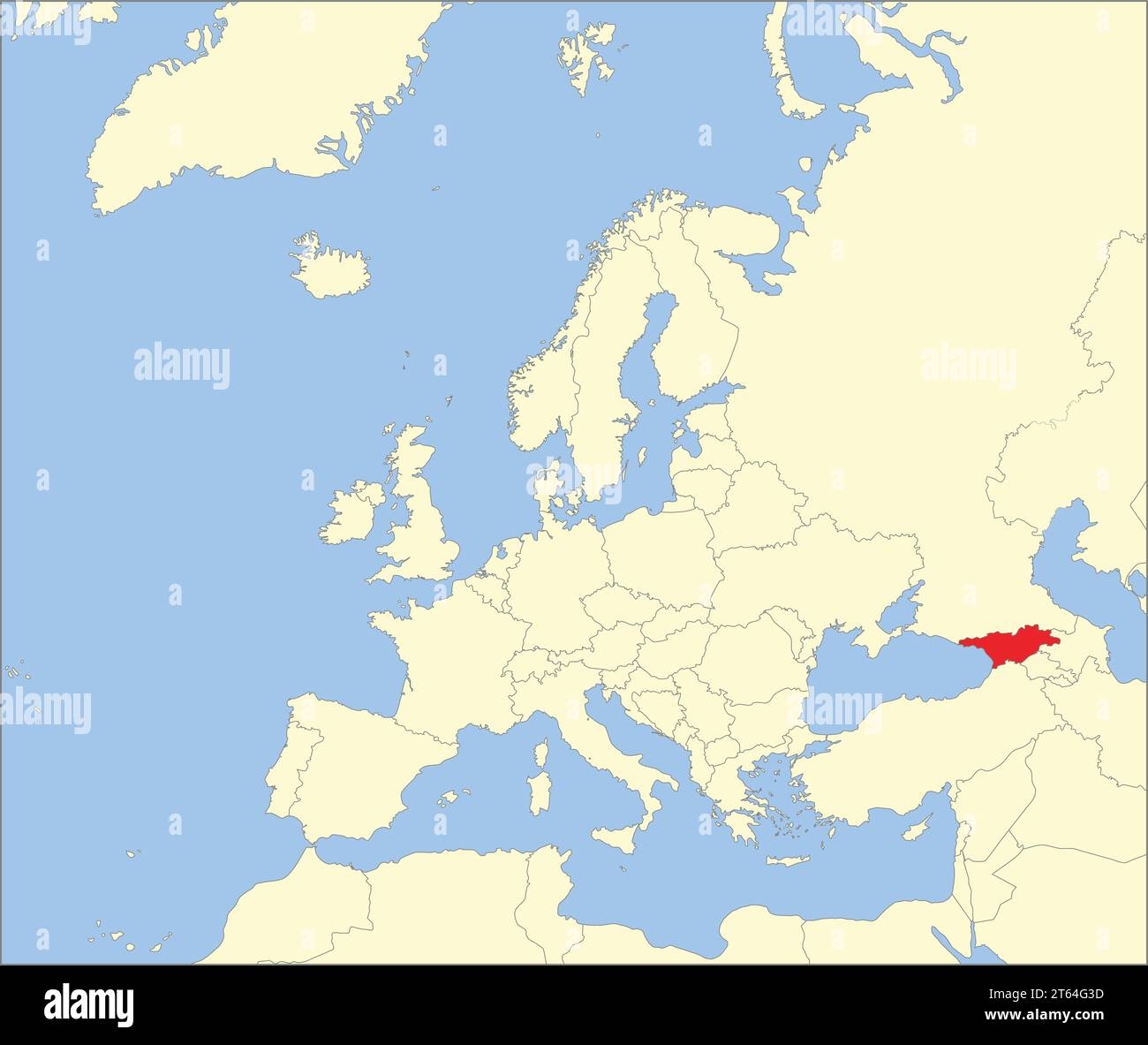 Location map of the REPUBLIC OF GEORGIA, EUROPE Stock Vector