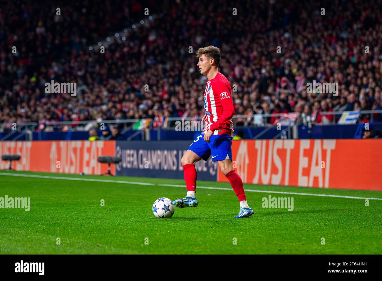 Pablo Riquelme (Atletico Madrid) in action during the football match of Uefa Champions League between Atletico Madrid vs Celtic played at Civitas Metropolitano stadium. Atletico Madrid 6 : 0 Celtic. Stock Photo