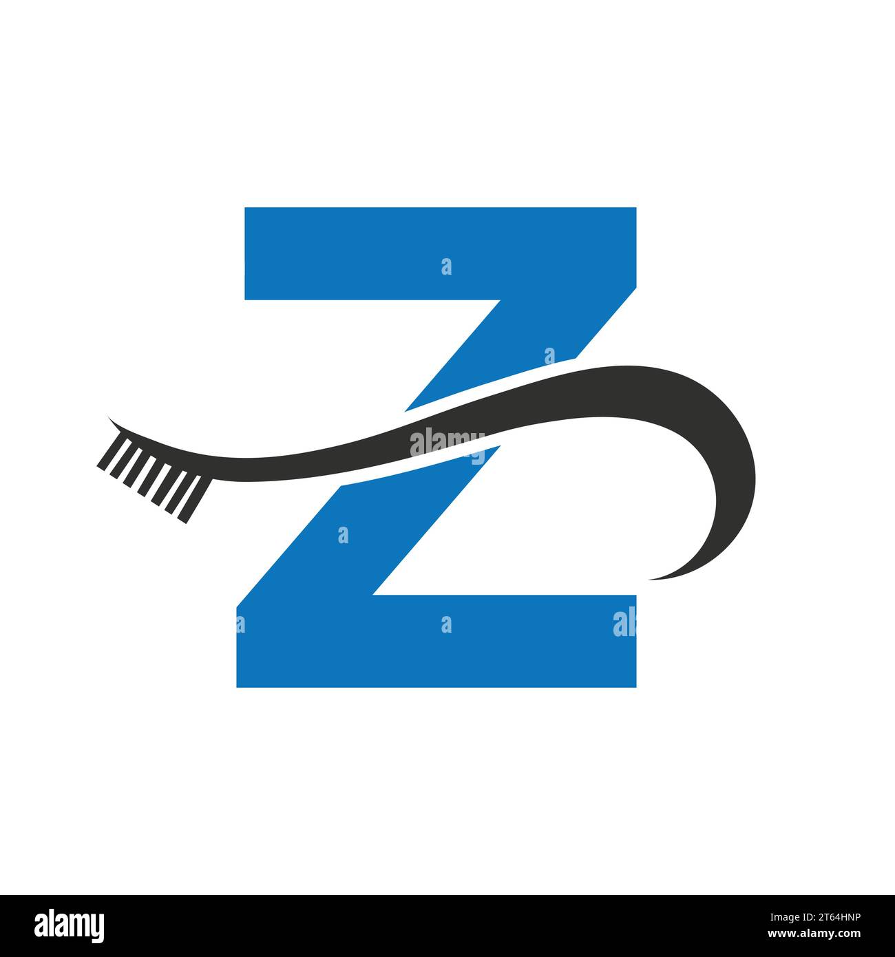 Letter Z With Tooth Brush Logo Design Concept For Teeth Care Dental