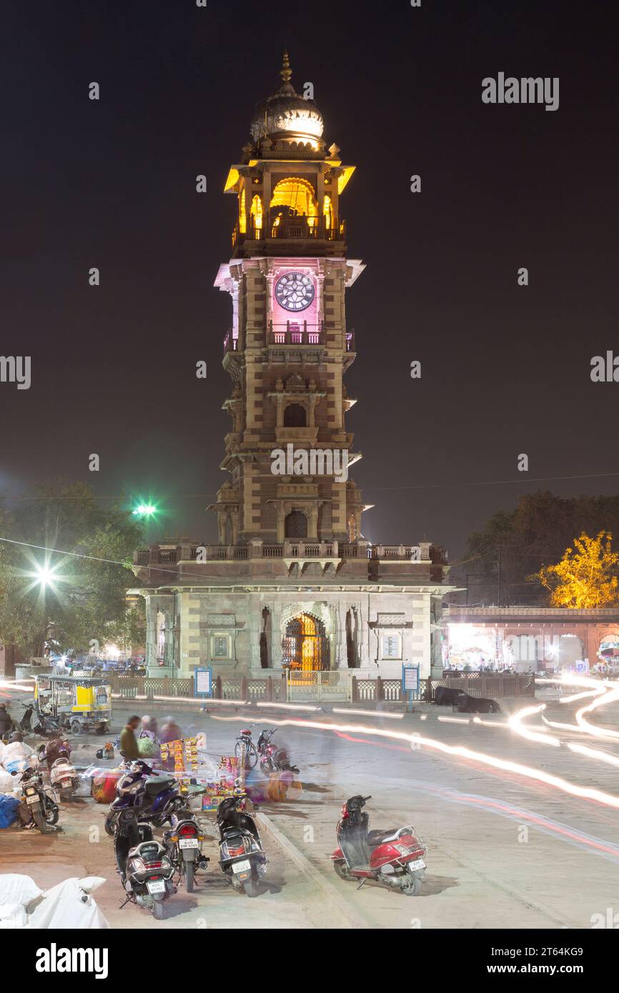 Clock Tower, Girdikot und Sardar Market, Altstadt, Jodhpur, Rajasthan, Indien Stock Photo
