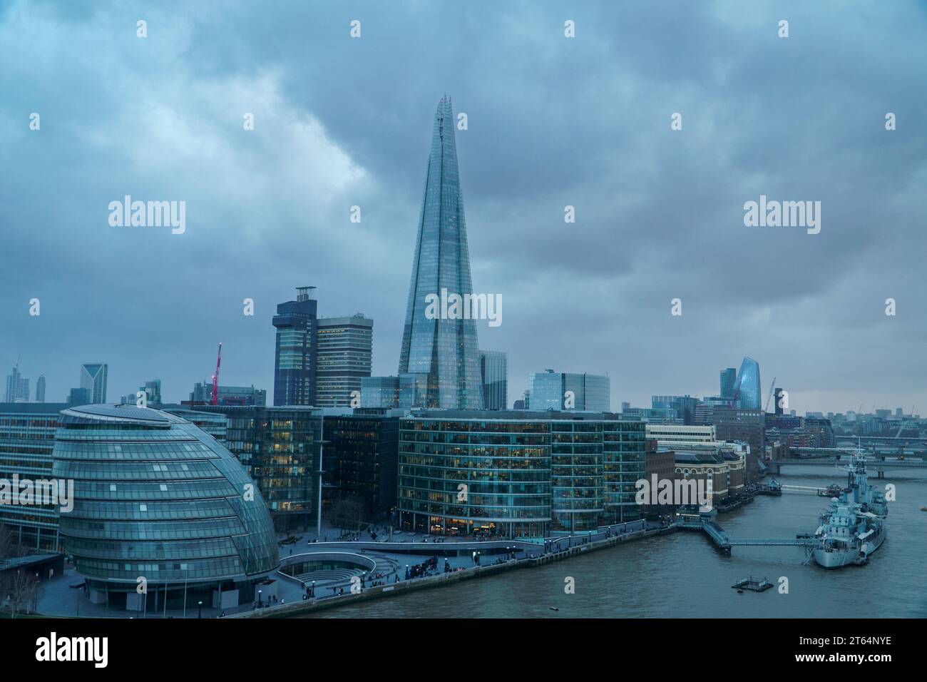 London Thames Landscape Cityscape Stock Photo