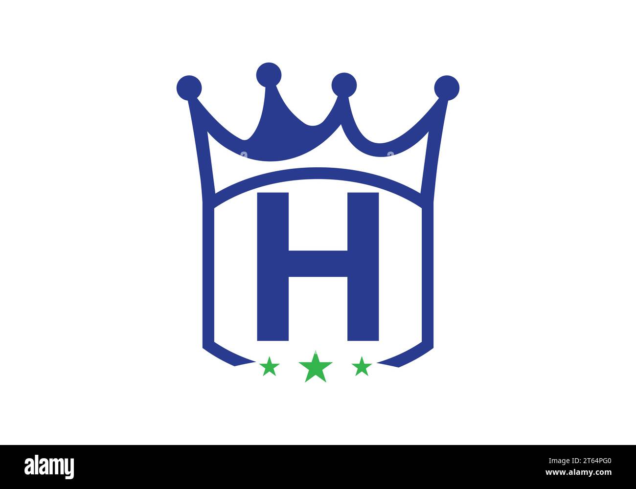 Letter H king crown Design Vector Template. letter logo icon design with king crown Template Stock Vector