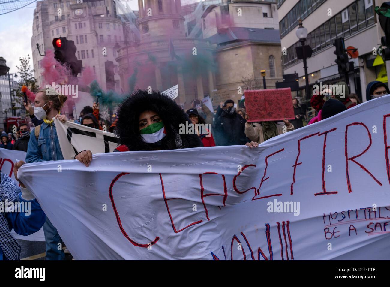 Thousands March Through Central London In Protest At Military Action By ...