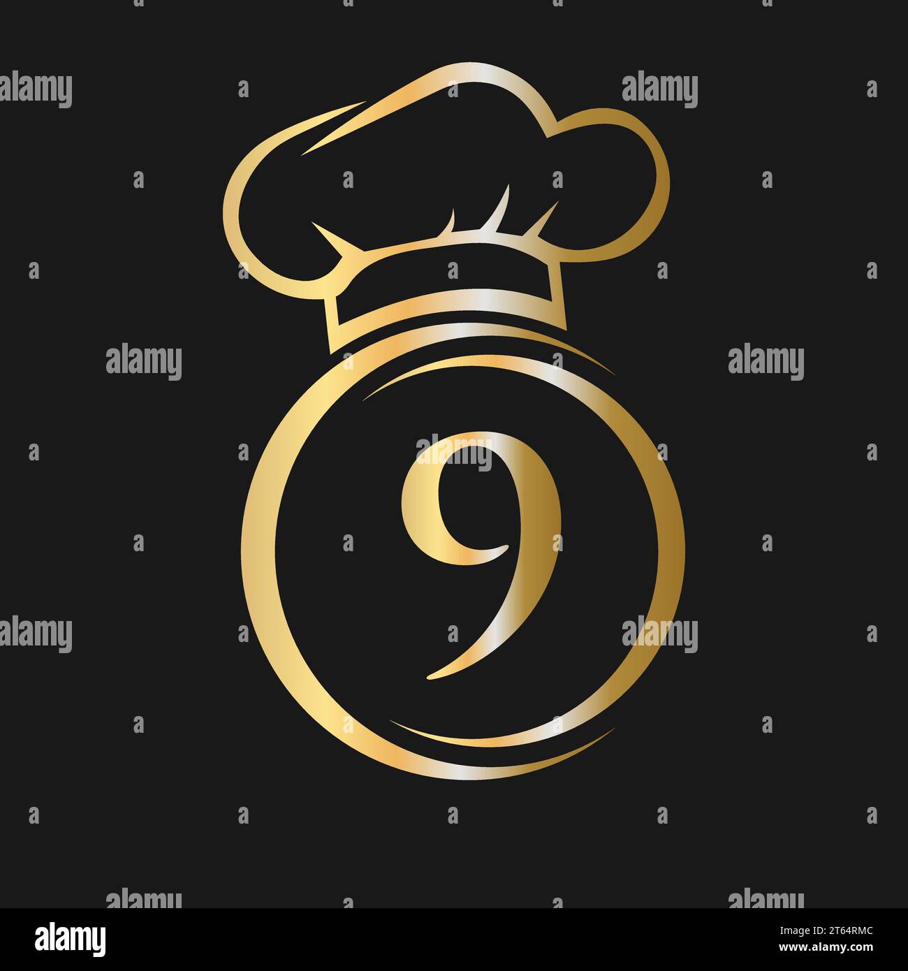Initial Letter 9 Restaurant Logo Template. Restaurant Logo Concept with ...