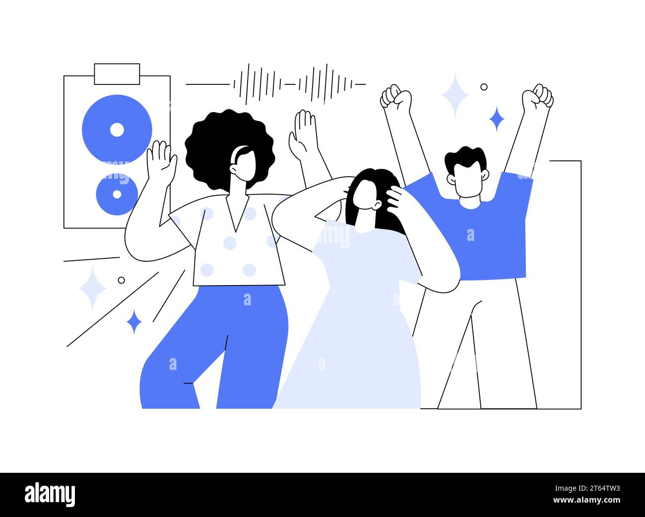 Dance music fest isolated cartoon vector illustrations Stock Vector ...