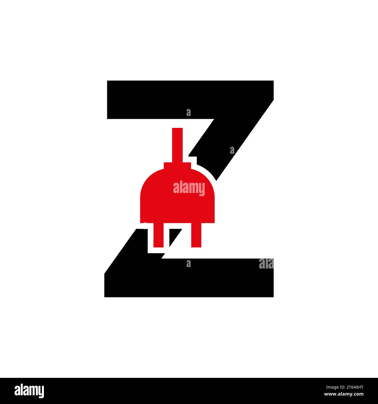 Letter Z Electricity or Electrical Logo Concept with Electric Plug