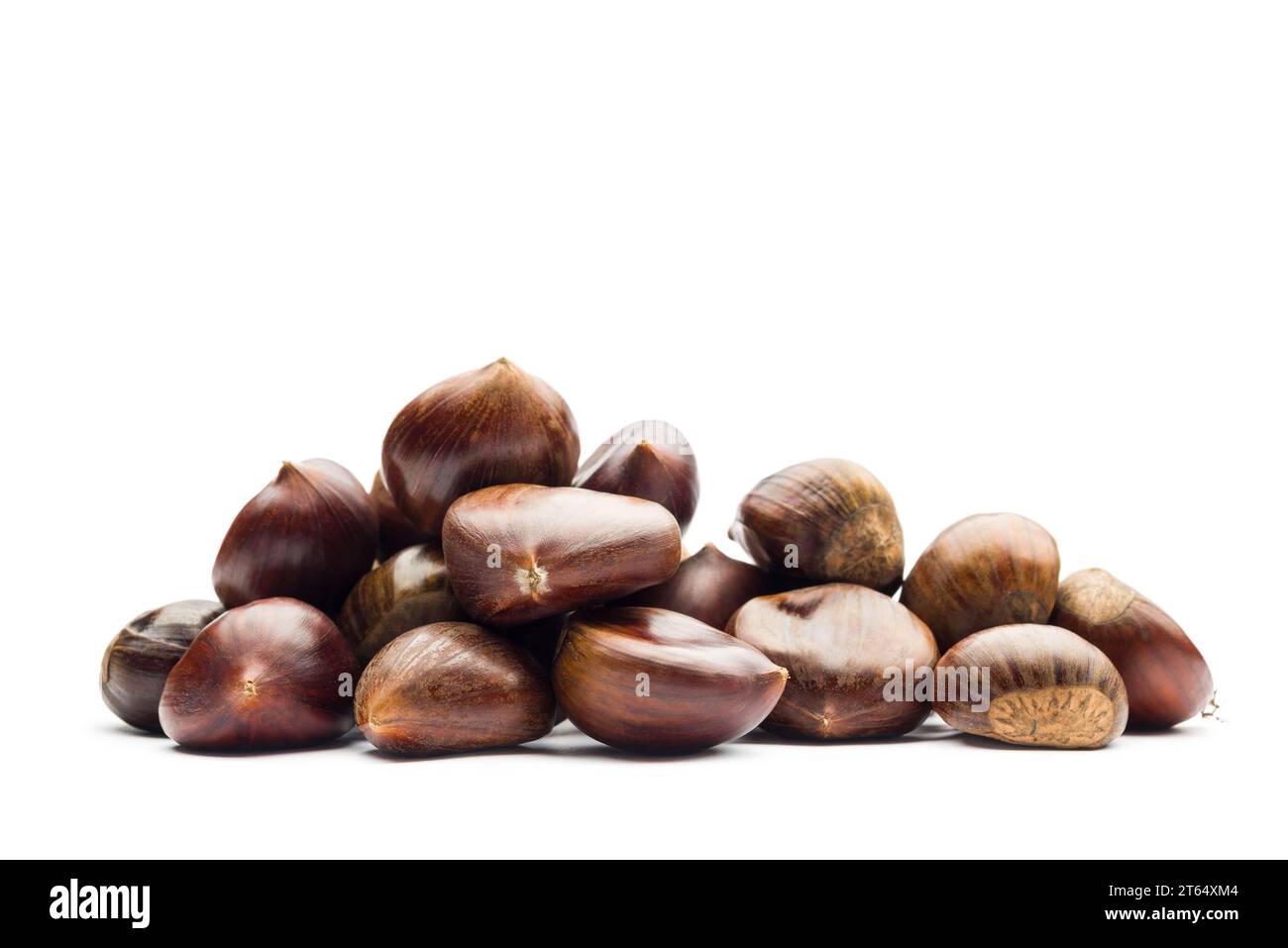 Chestnuts bunch on white background. Stock Photo