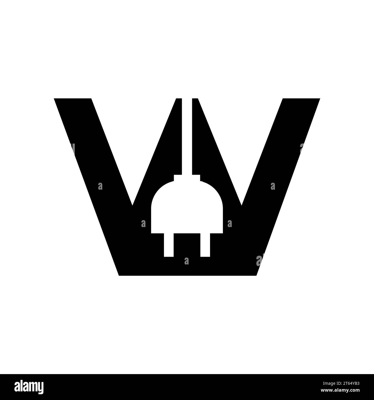 Letter W Electricity or Electrical Logo Concept with Electric Plug ...