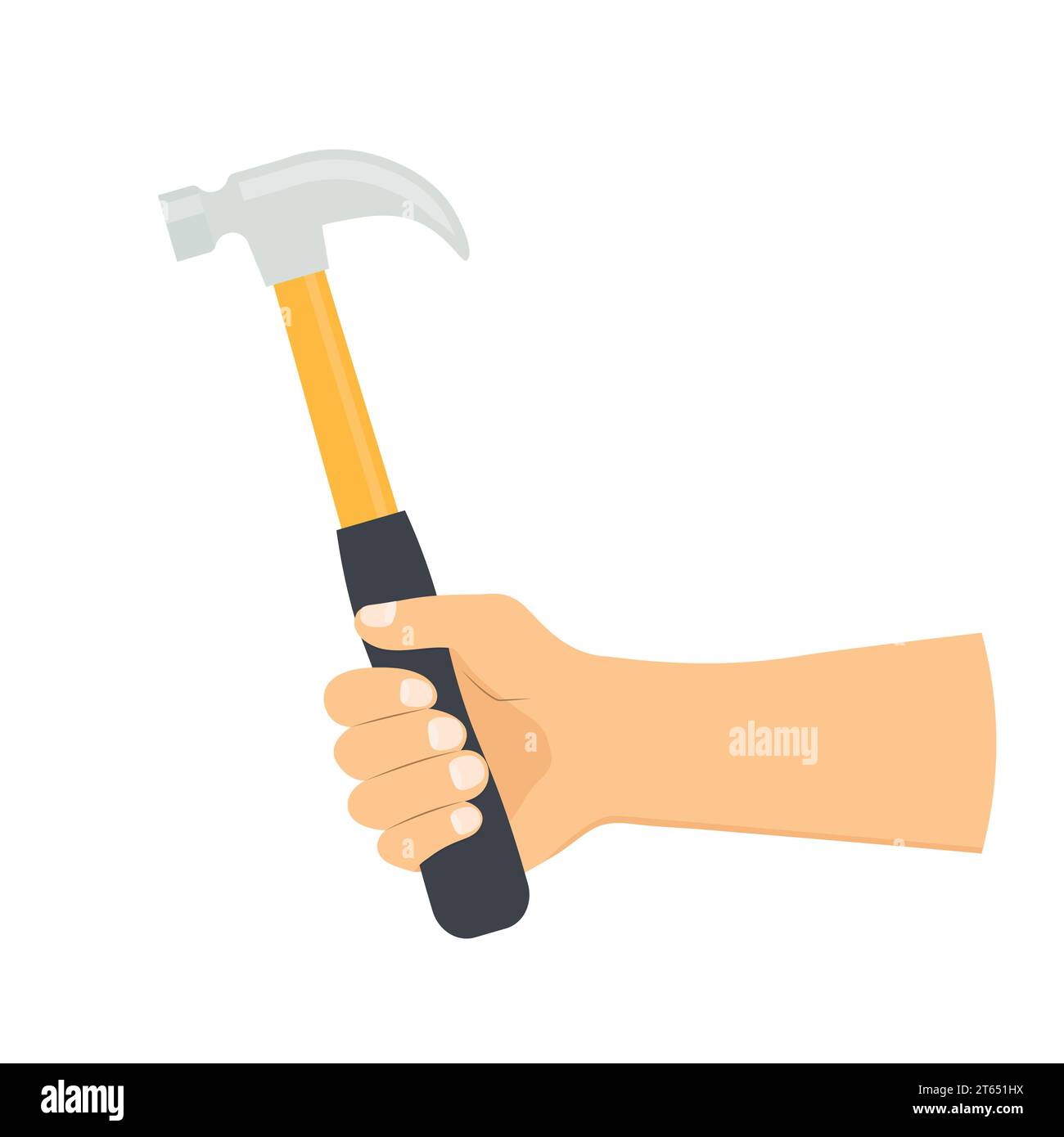 hand holding hammer- vector illustration Stock Vector Image & Art - Alamy