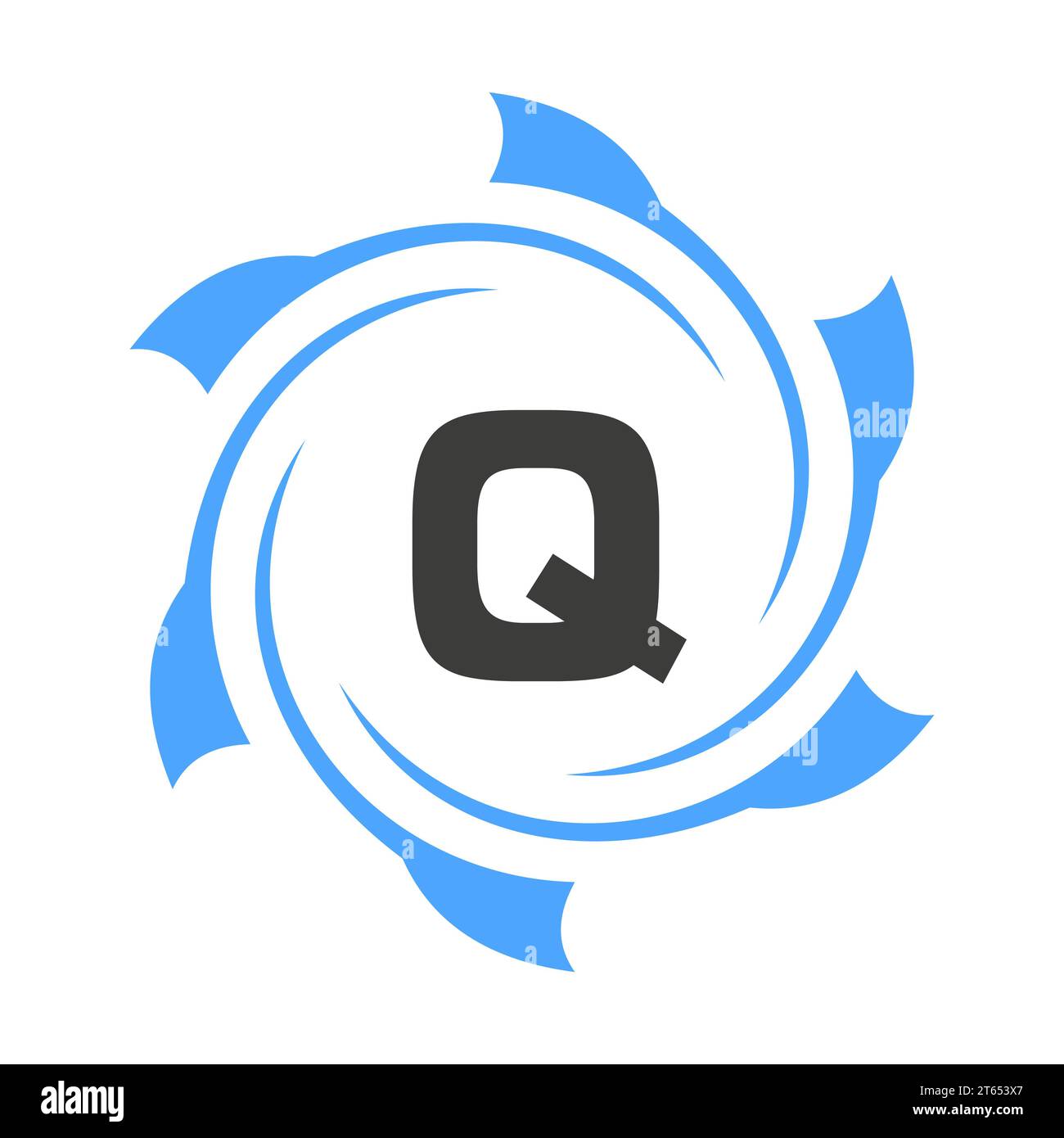 Letter Q Business and Corporate Logo Sign. Technology Logo Concept with Circle Vector Template Stock Vector
