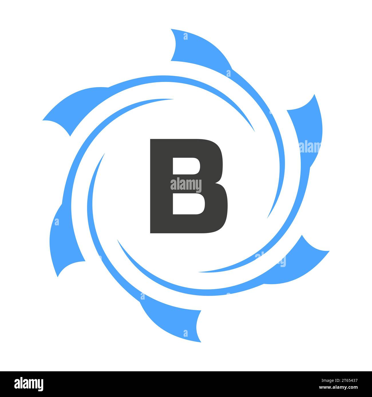 Letter B Business and Corporate Logo Sign. Technology Logo Concept with Circle Vector Template Stock Vector