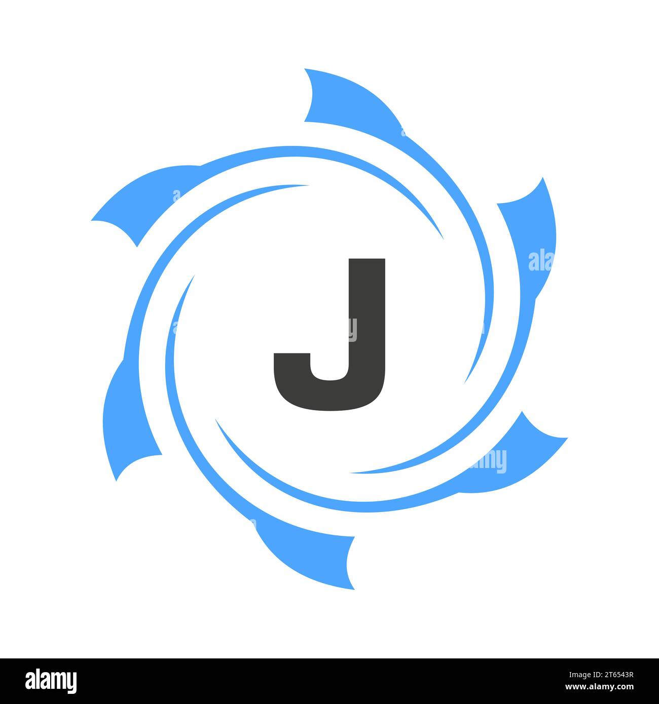 Letter J Business and Corporate Logo Sign. Technology Logo Concept with Circle Vector Template Stock Vector