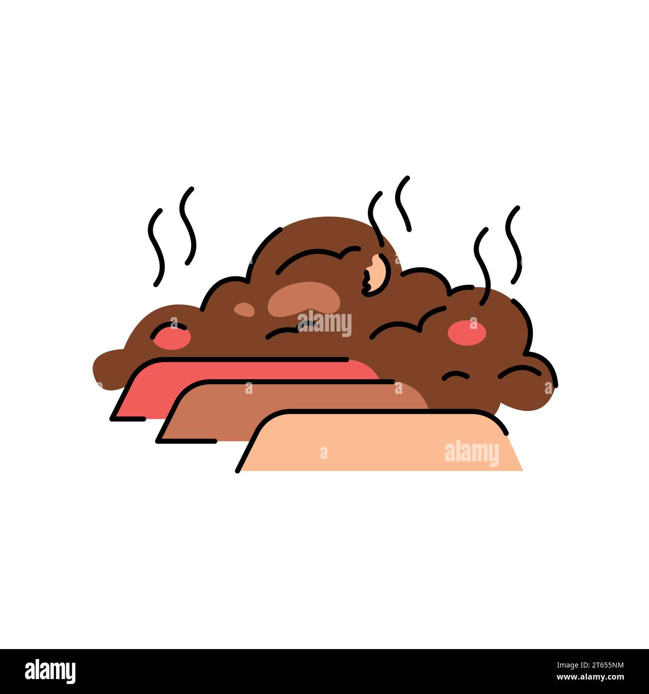Windrow composting color line icon. Composting. Vector isolated element. Editable stroke. Stock Vector