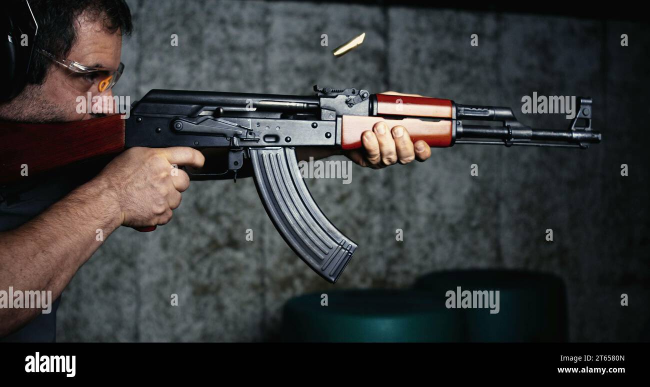 AK-47 Rifle Firing in Detailed 800fps Slow-Motion, High-Speed Close-Up ...