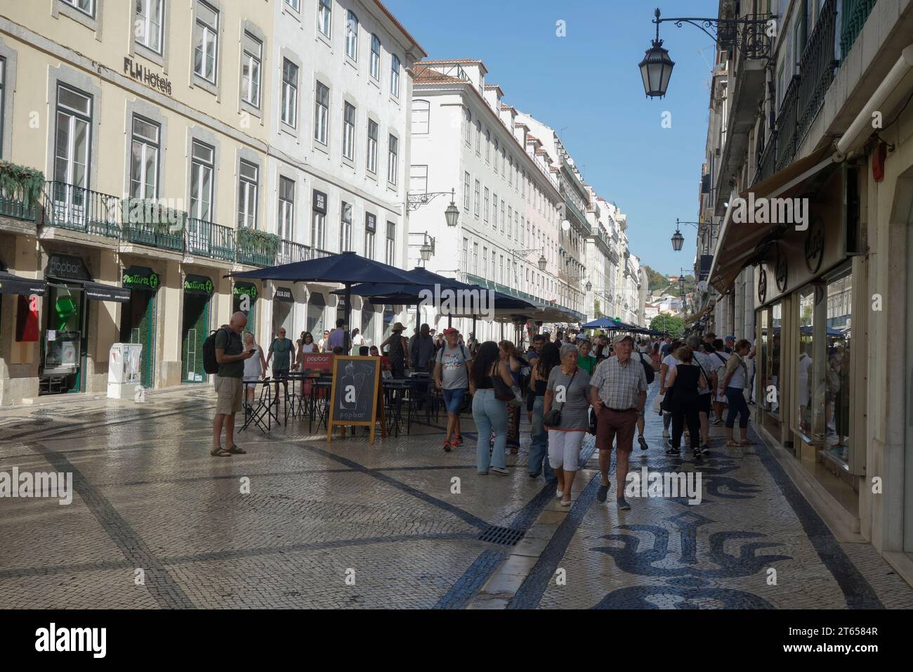 Shopping street, Rua Augusta, Baixa district, Lisbon, Portugal Stock Photo