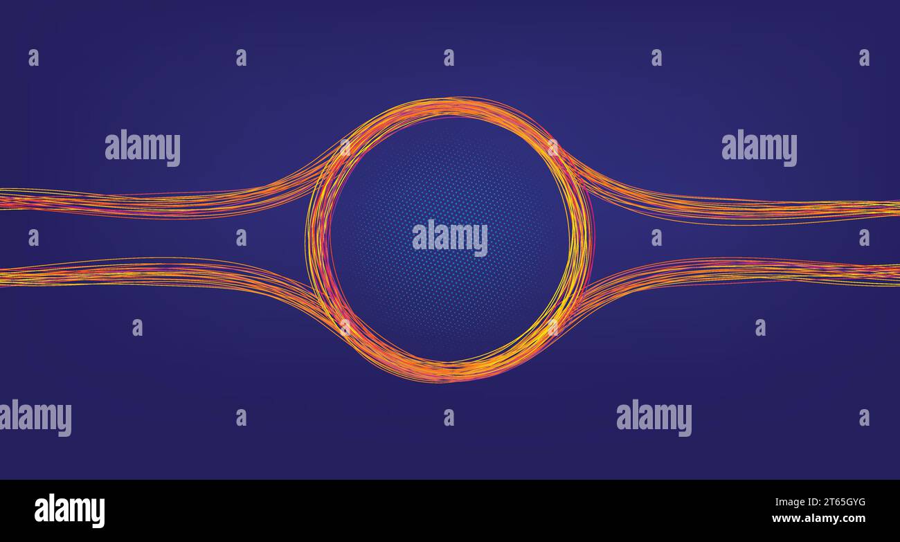 Wave lines flowing dynamic. Blue background for AI technology. Vector Stock Vector