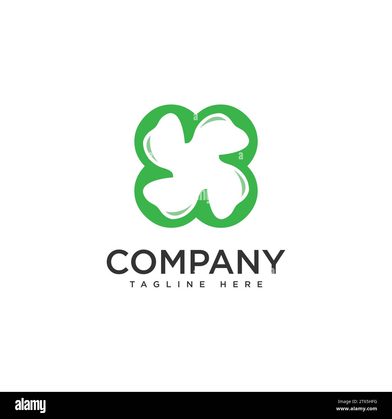 Simple swirl Clover symbol logo concept template design. Vector