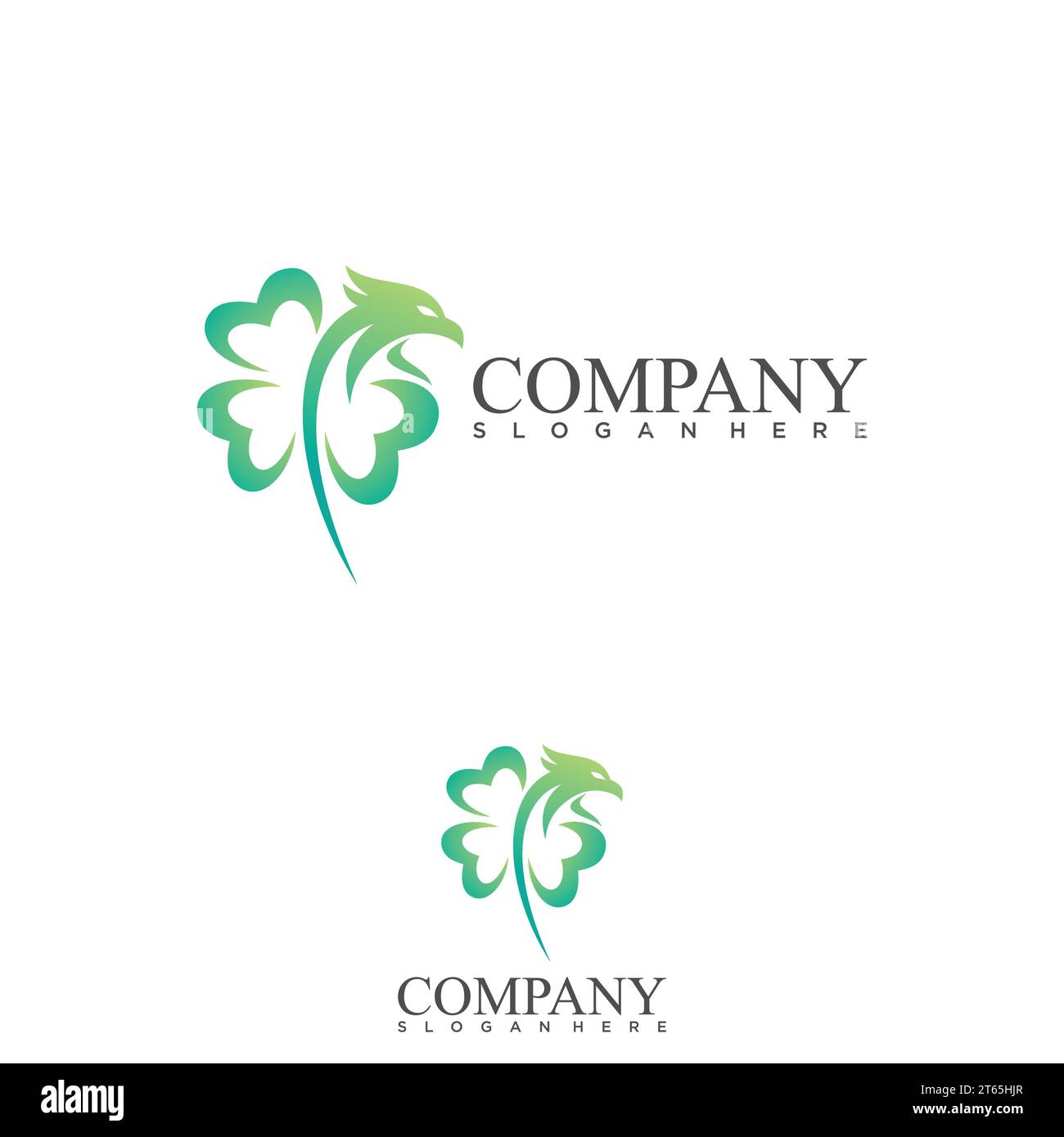 Eagle bird Clover logo concept template design. Vector illustration