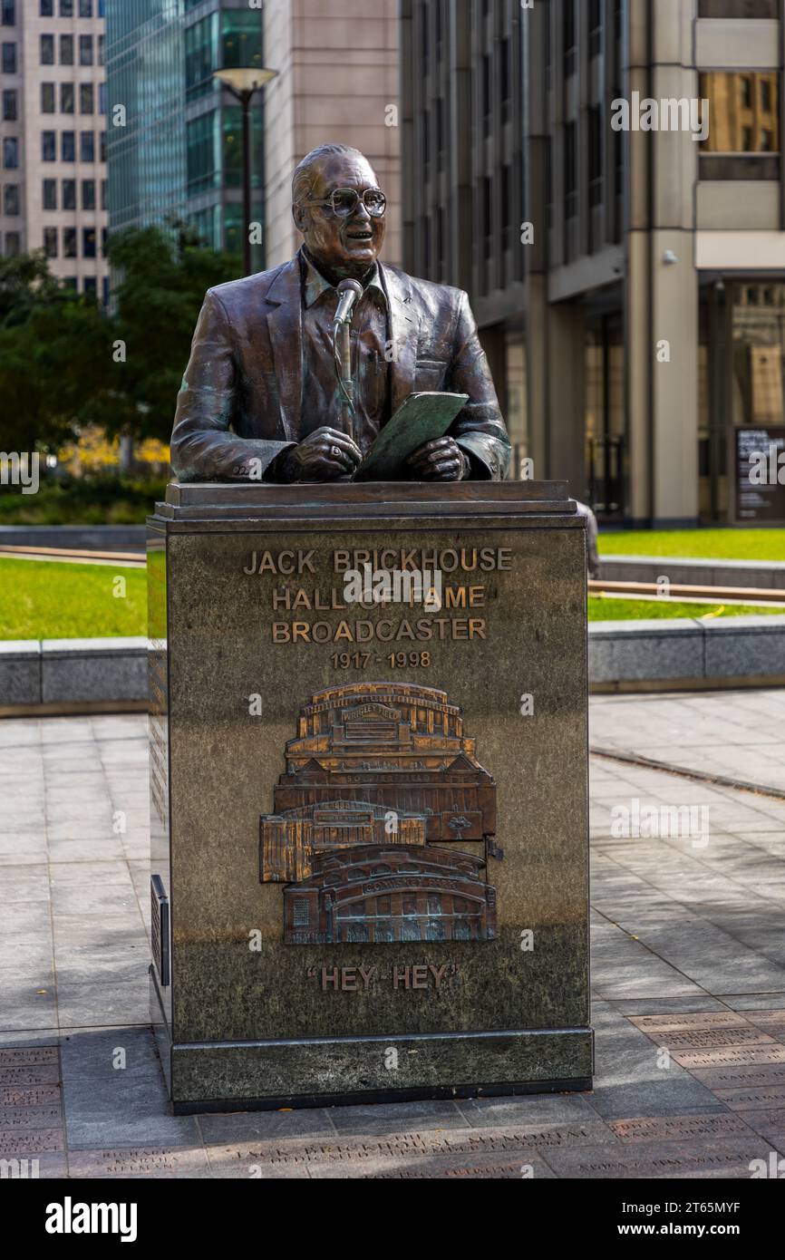 Hall of Fame memorial for television personality Jack Brickhouse in Chicago, United States Stock Photo