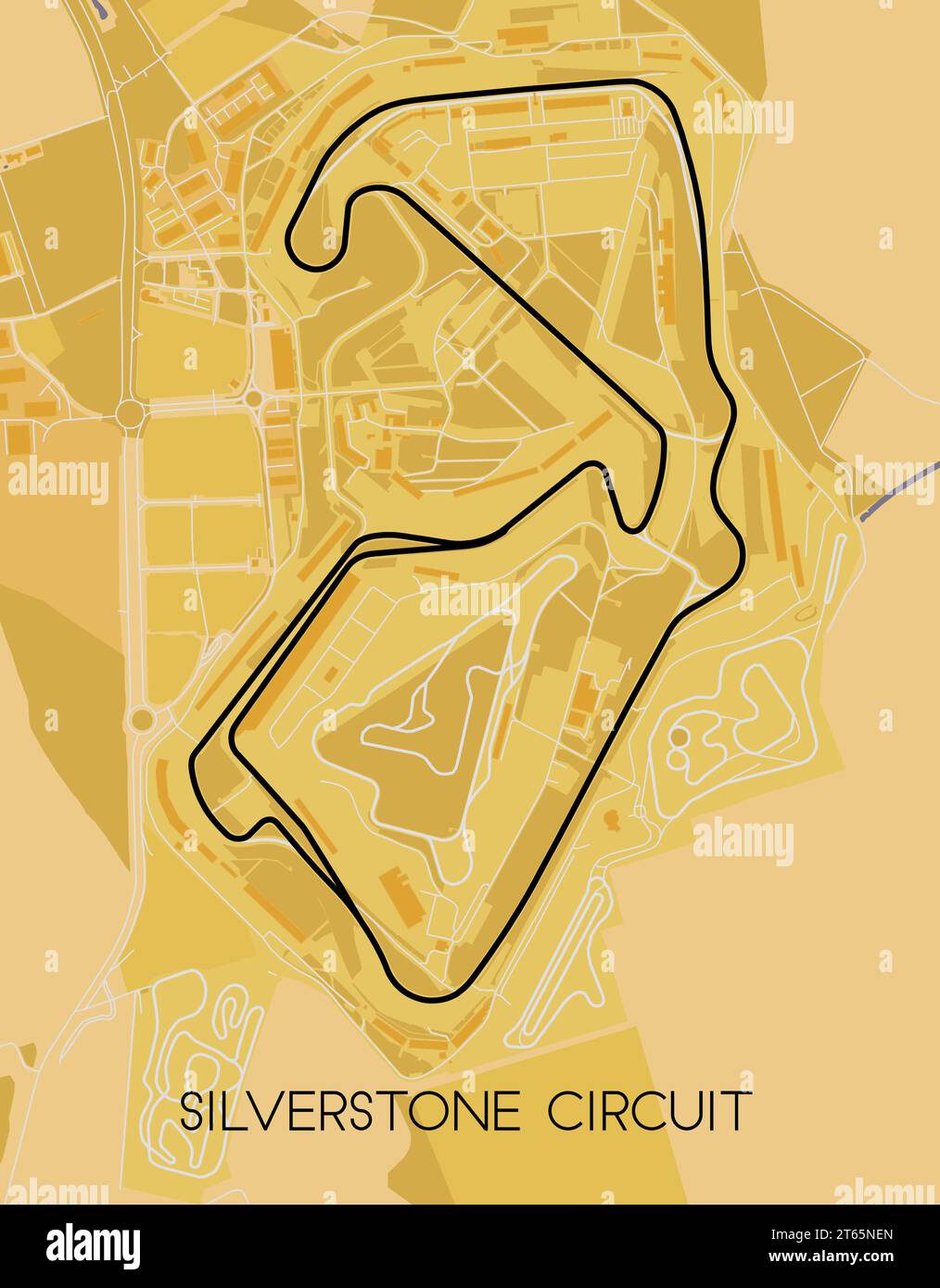 Silverstone car race Circuit United Kingdom Stock Vector