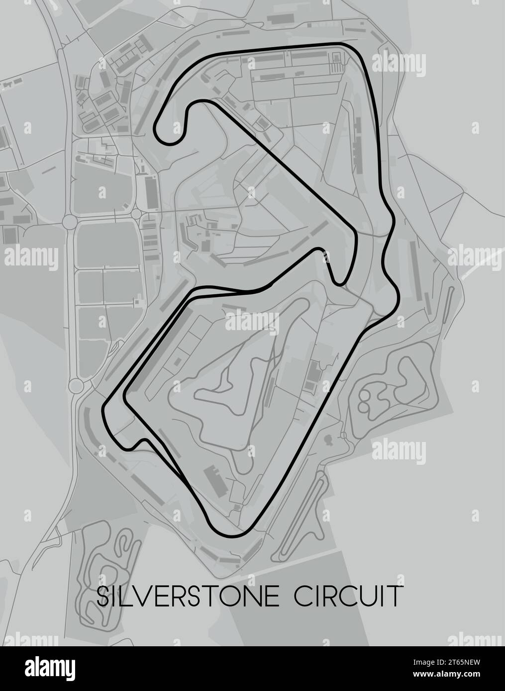 Silverstone car race Circuit United Kingdom Stock Vector