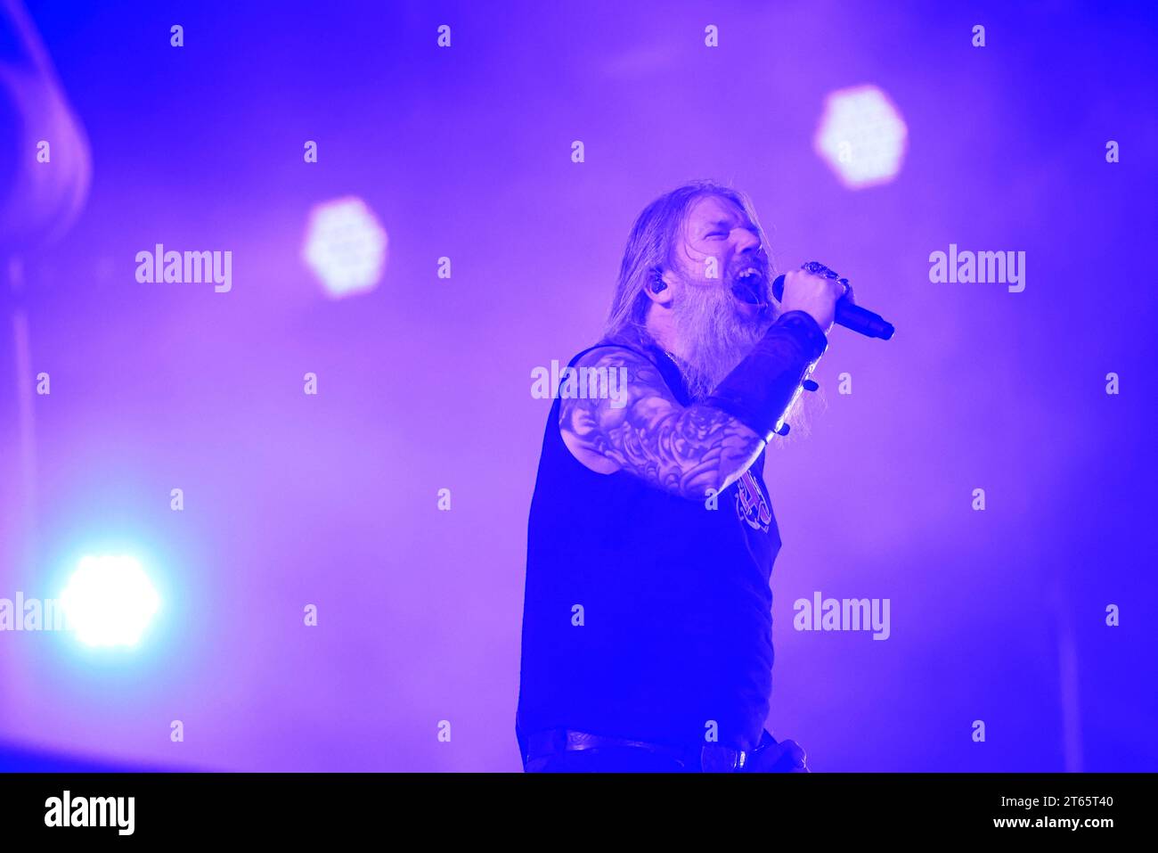 TOLUCA, MEXICO - NOVEMBER 3: Johan Hegg of Amon Amarth performs, during ...