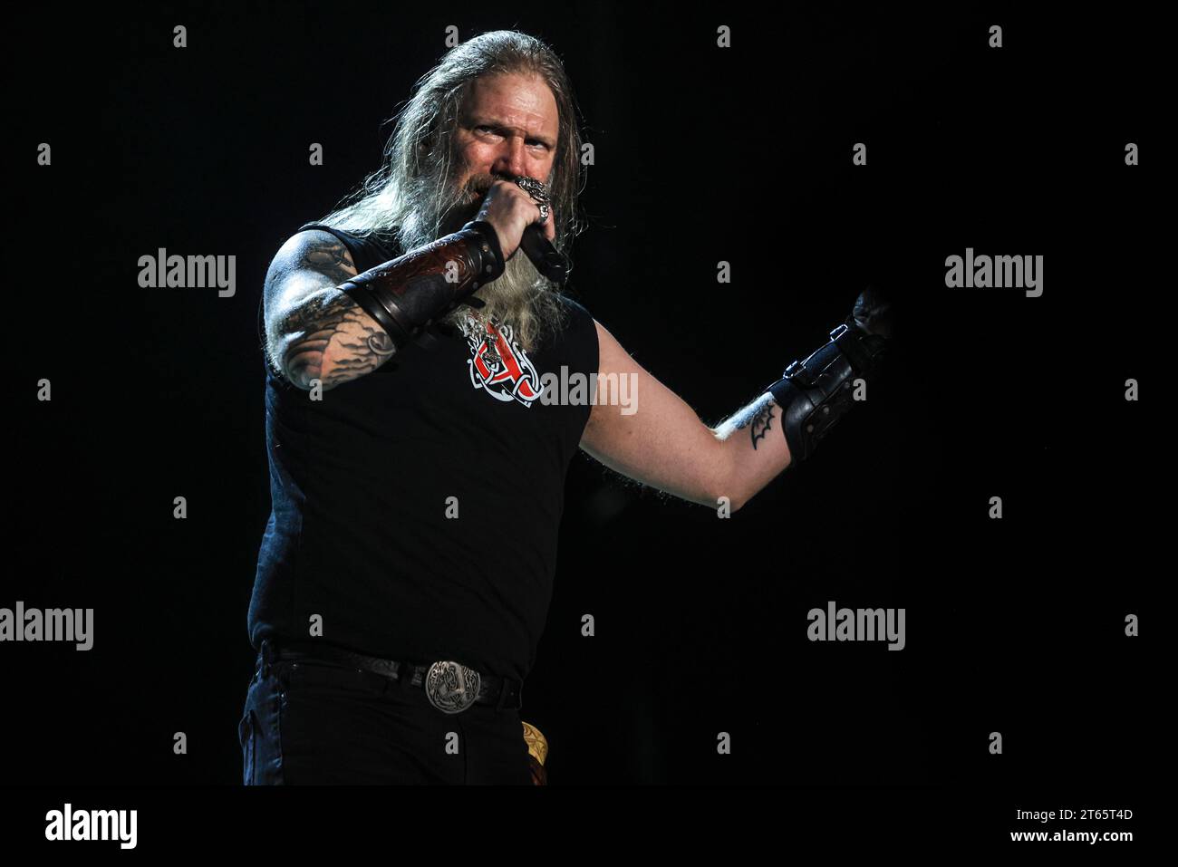 TOLUCA, MEXICO - NOVEMBER 3: Johan Hegg of Amon Amarth performs, during ...