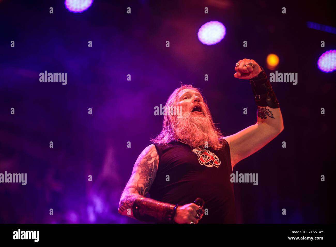 TOLUCA, MEXICO - NOVEMBER 3: Johan Hegg of Amon Amarth performs, during ...