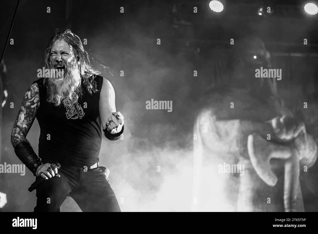TOLUCA, MEXICO - NOVEMBER 3: Johan Hegg of Amon Amarth performs, during ...