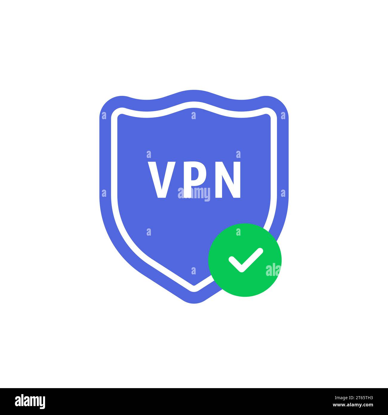 minimal vpn shield with check mark Stock Vector