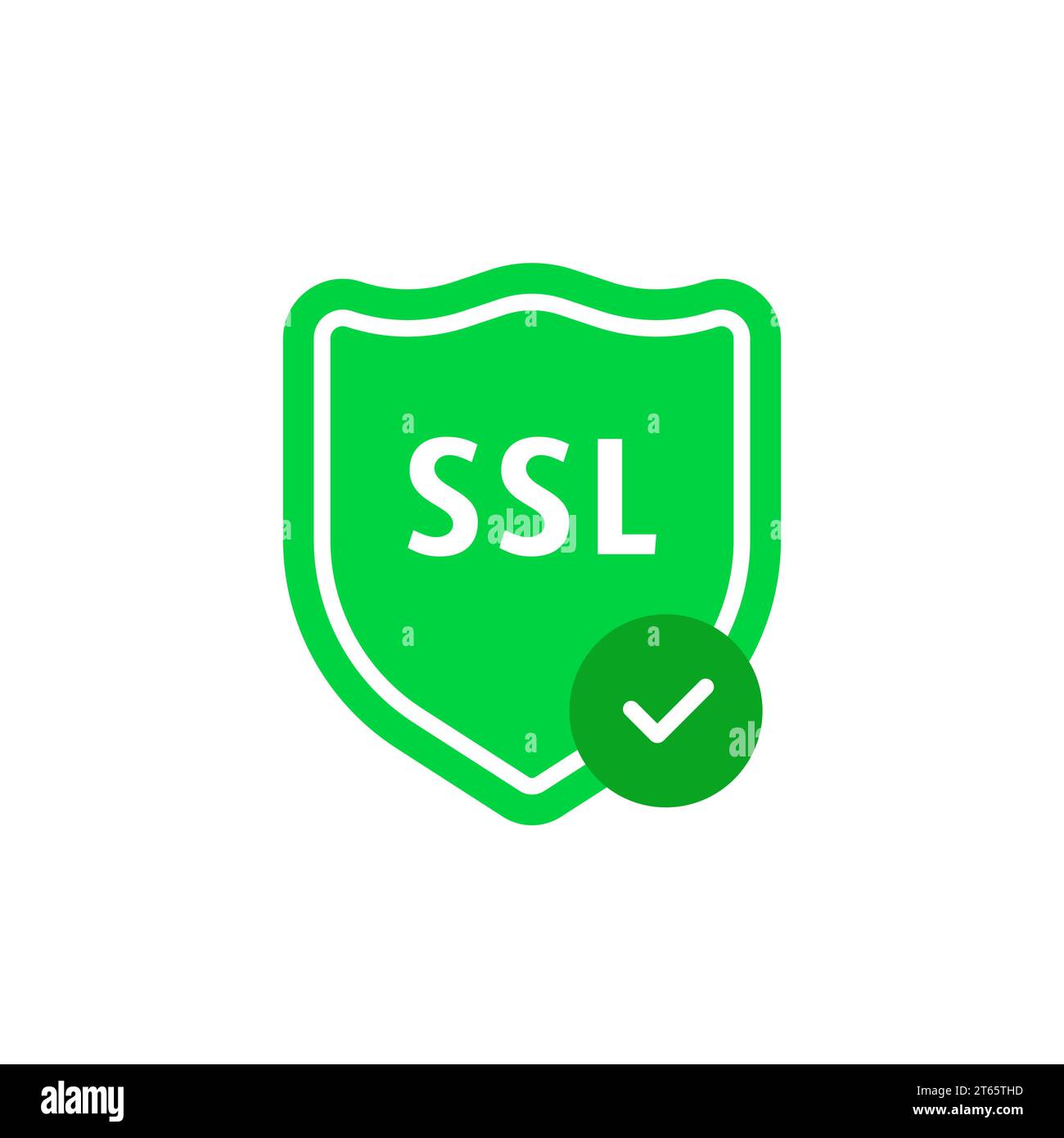 simple green ssl shield with checkmark Stock Vector