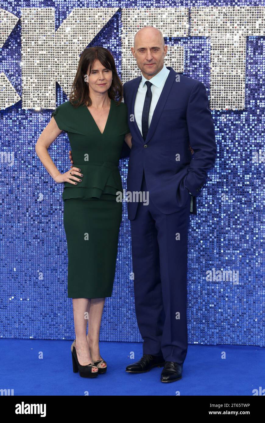 Liza Marshall and Mark Strong attend the 'Rocketman' UK premiere at Odeon Luxe Leicester Square in London. Stock Photo
