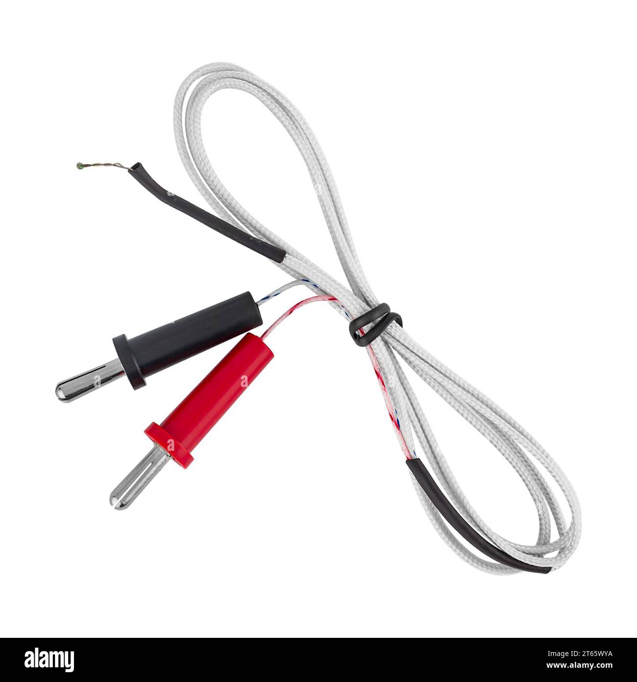 temperature sensor, for multimeter, on white background in insulation