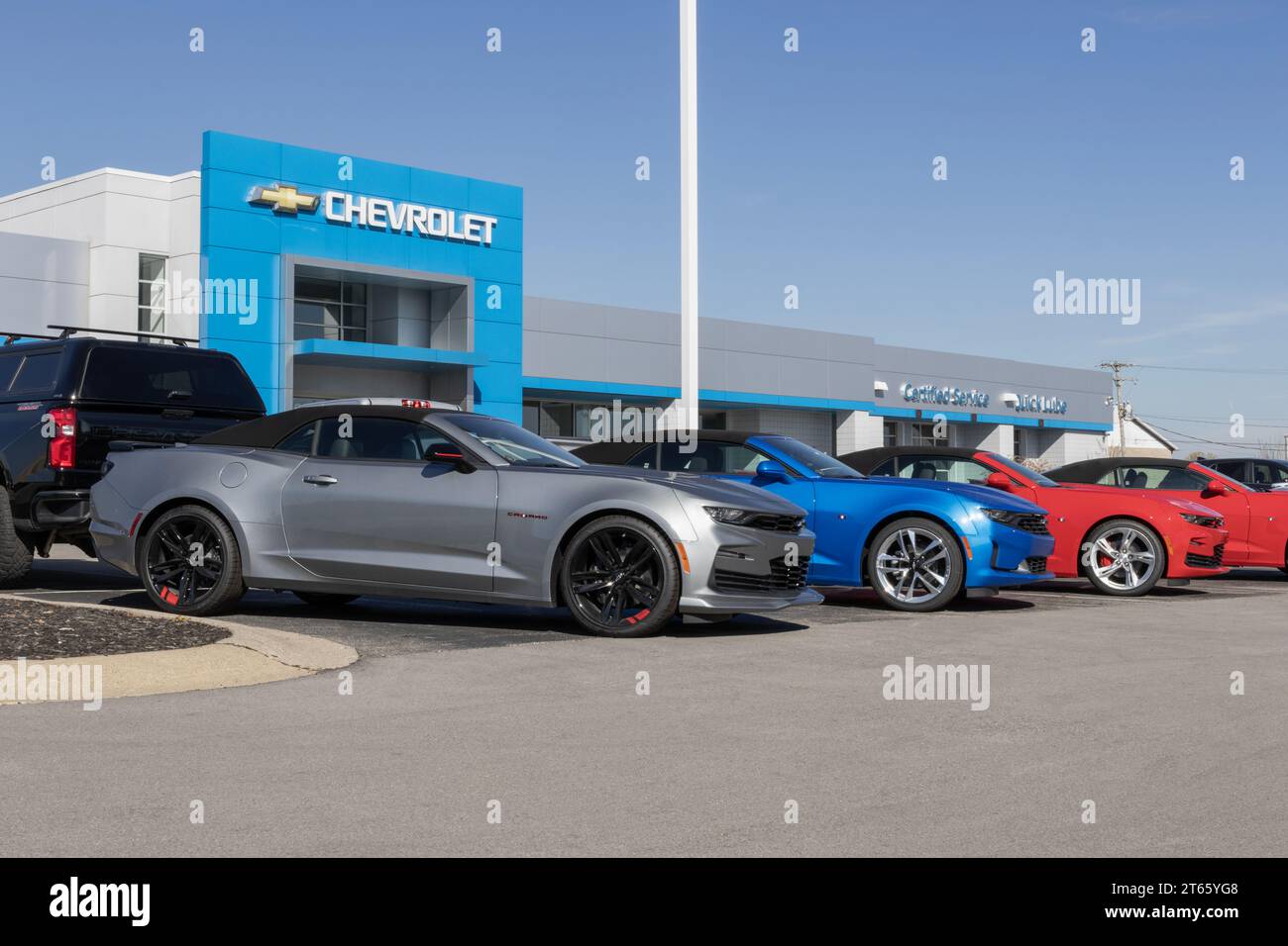 Plainfield November 5, 2023 Chevrolet Camaro display at a dealership