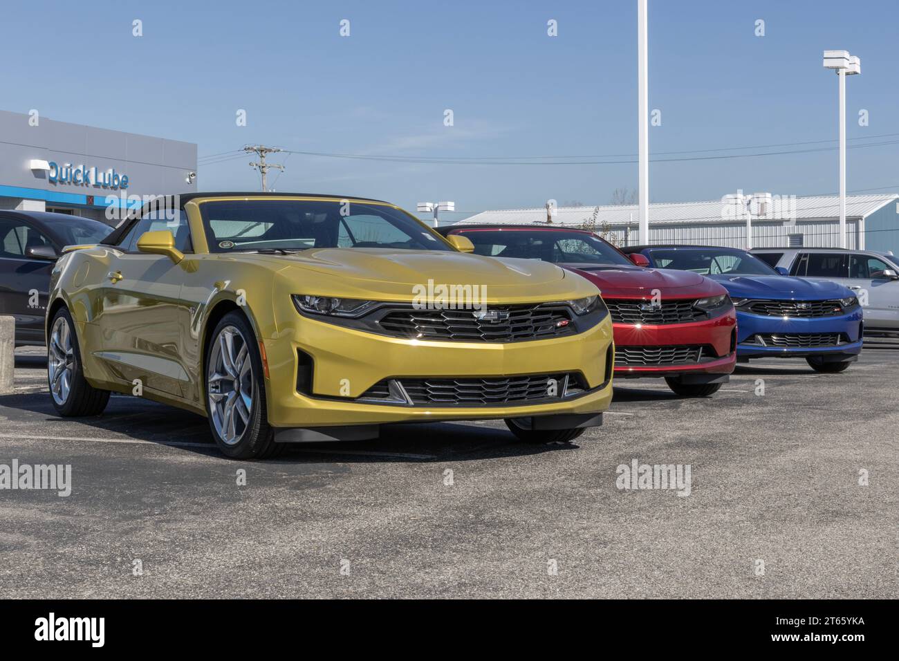 Plainfield November 5, 2023 Chevrolet Camaro display at a dealership