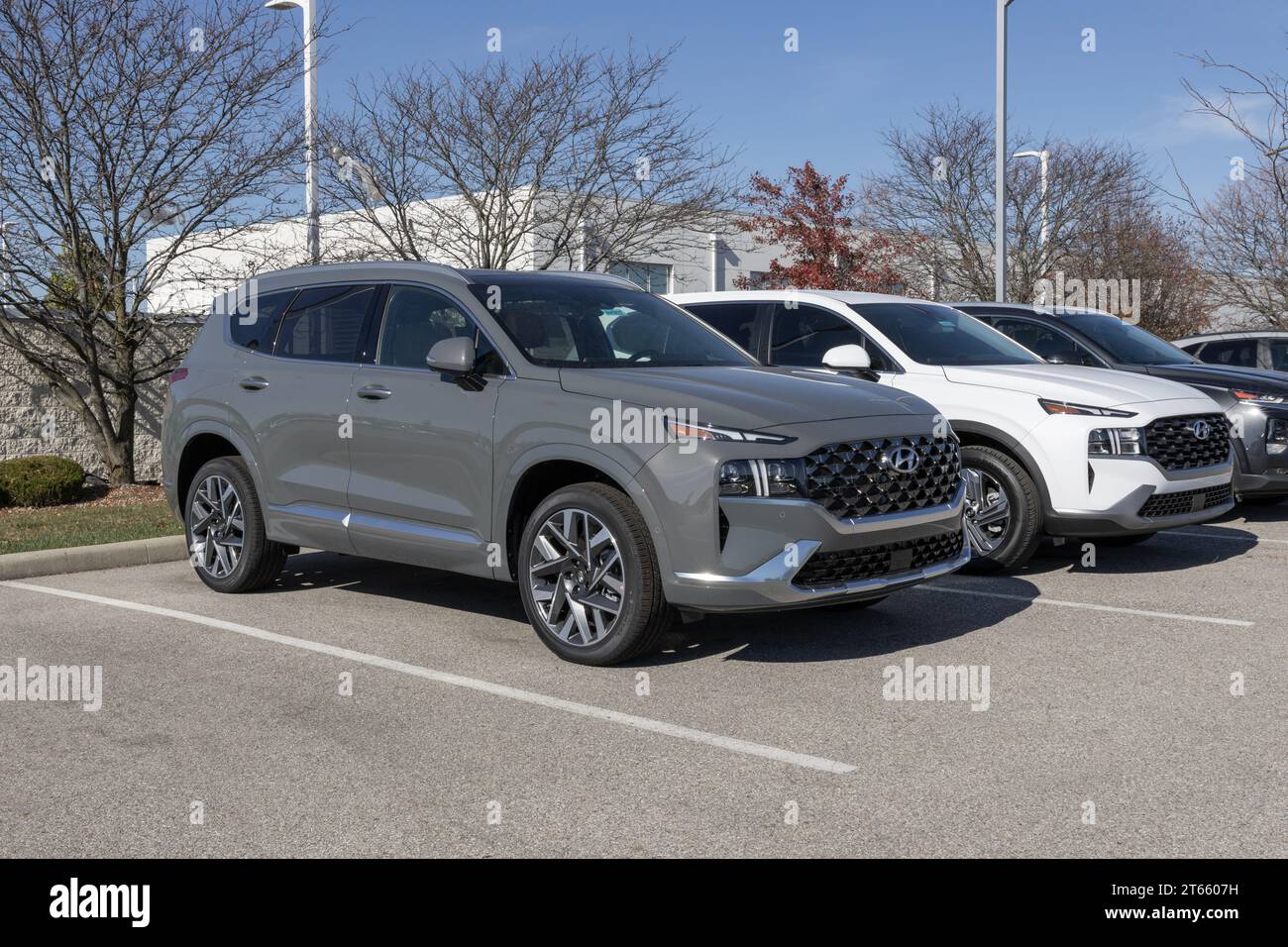 Avon - November 5, 2023: Hyundai Santa Fe Hybrid display at a ...