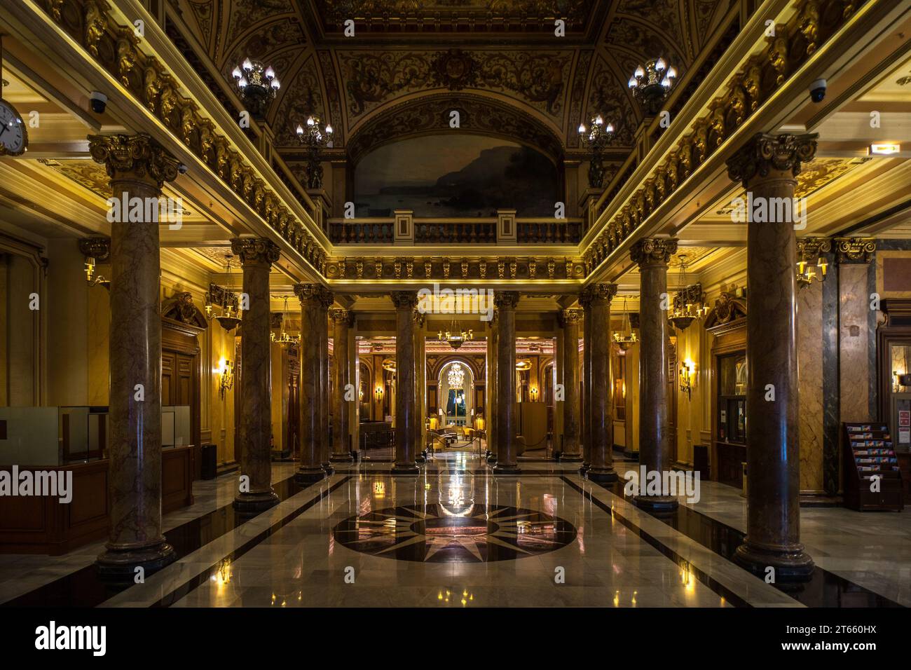 Monaco - Feb 15 2023: Beautiful interior of the Casino du Monte-Carlo ...