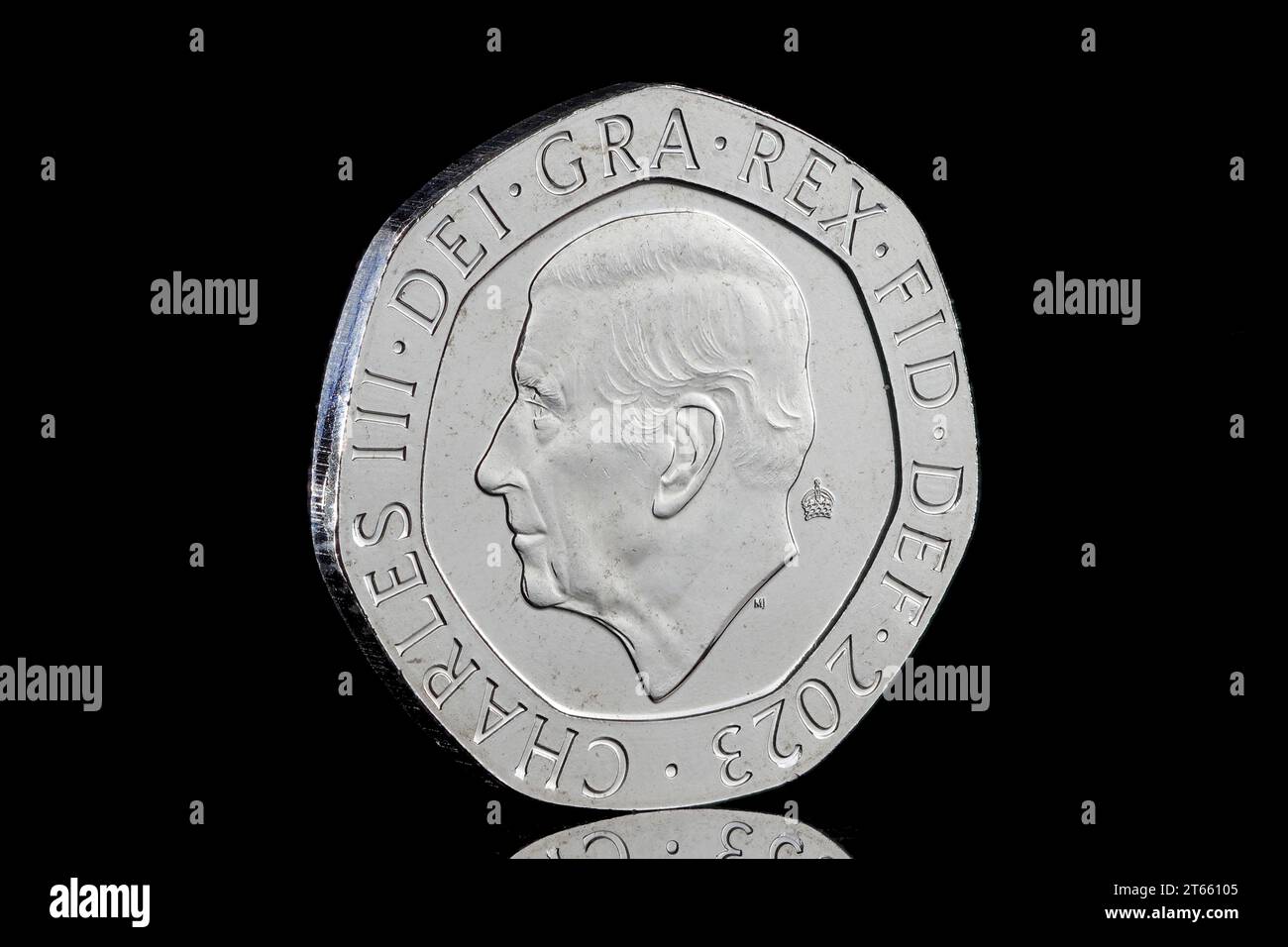 The Puffin 20p design, that has been released as part of King Charles III Definitive coin set which will enter general circulation by the end of 2023 Stock Photo
