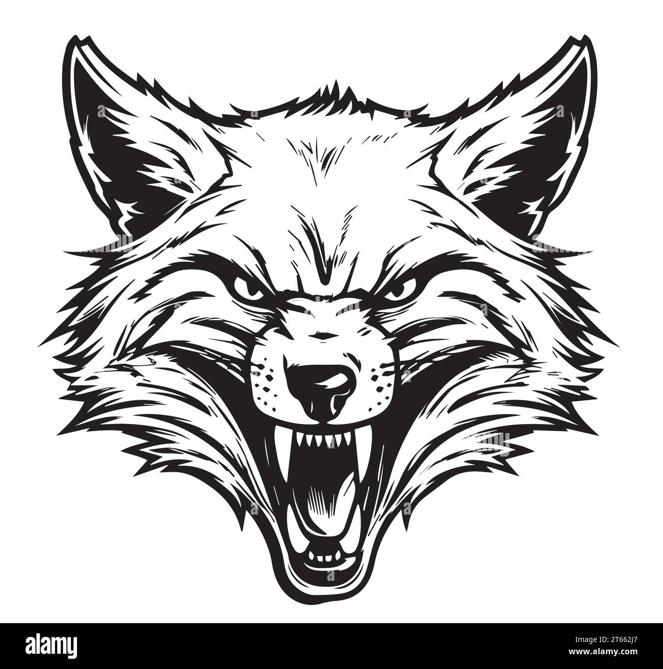 Angry Fox Mascot Illustration Logo, Vector Graphic for Sport and E