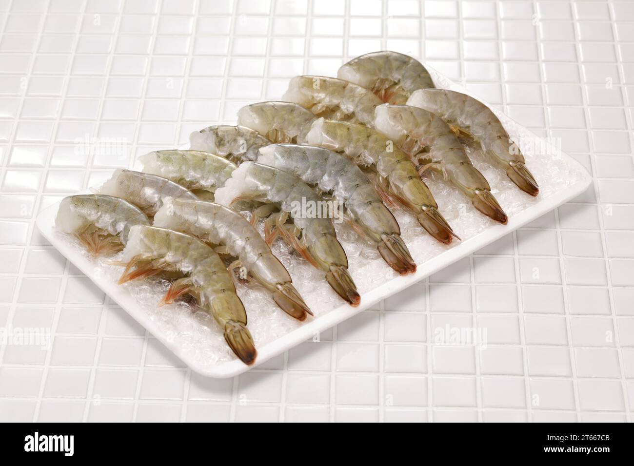 Headless frozen whiteleg shrimp, Ebi fry (Japanese fried shrimp) ingredient Stock Photo