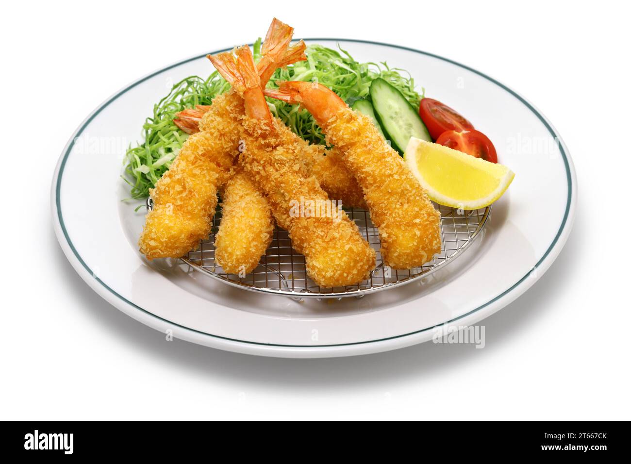 Ebi fry (Japanese fried shrimp) isolated on white background. Japanese